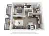 207 East A1 3D floor plan 207 East A1 3D floor plan one bedroom